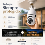 Cámara de Seguridad Wifi tipo bombilla 360º HD